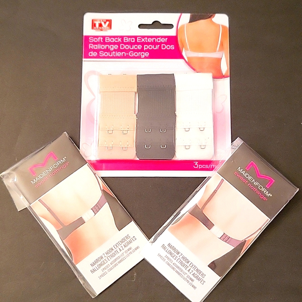 NEW Bundle of 10 Bra Extenders, Soft Back 2 Hook Design